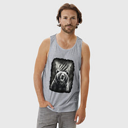 Майка мужская хлопок Большой Медведь, цвет: меланж — фото 2