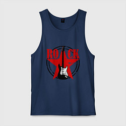 Майка мужская хлопок Рок - звезда, цвет: тёмно-синий