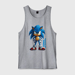 Майка мужская хлопок Sonic - poster style, цвет: меланж