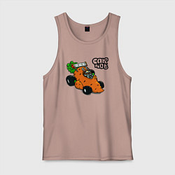 Майка мужская хлопок Carrot mobile racing, цвет: пыльно-розовый