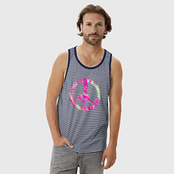 Майка мужская хлопок Pink peace, цвет: синяя тельняшка — фото 2