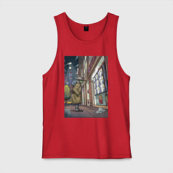 Майка мужская хлопок Странник дома - Нью-Йорк, цвет: красный