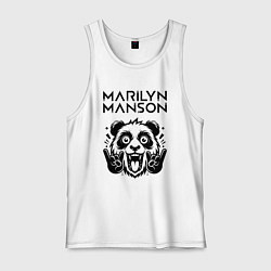 Майка мужская хлопок Marilyn Manson - rock panda, цвет: белый