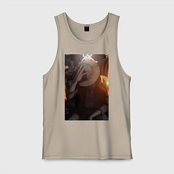 Майка мужская хлопок Ван Пис Луффи Монки Д, цвет: миндальный