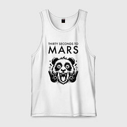 Майка мужская хлопок Thirty Seconds to Mars - rock panda, цвет: белый