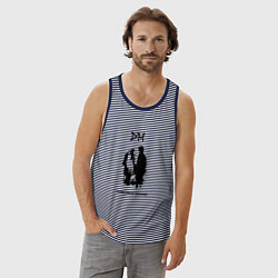 Майка мужская хлопок Depeche Mode - some great reward box, цвет: синяя тельняшка — фото 2