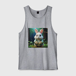 Майка мужская хлопок Зайчик в одежде, цвет: меланж