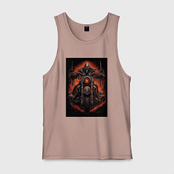 Мужская майка Скелет из ада едет на старом мотоцикле