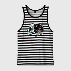 Майка мужская хлопок Dead music, цвет: черная тельняшка