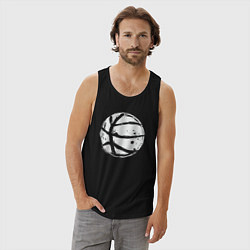 Майка мужская хлопок Basket balls, цвет: черный — фото 2