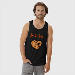 Майка мужская хлопок Basket lover, цвет: черный — фото 2