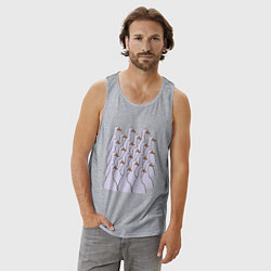 Майка мужская хлопок Утки в строю, цвет: меланж — фото 2