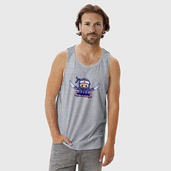 Майка мужская хлопок Суши ниндзя, цвет: меланж — фото 2