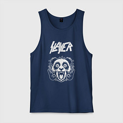 Майка мужская хлопок Slayer rock panda, цвет: тёмно-синий