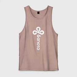 Майка мужская хлопок Cloud9 - vertical logo, цвет: пыльно-розовый