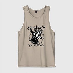 Майка мужская хлопок Нет пощады нечестивым, цвет: миндальный