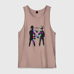 Майка мужская хлопок Pet Shop Boys - duet from england, цвет: пыльно-розовый