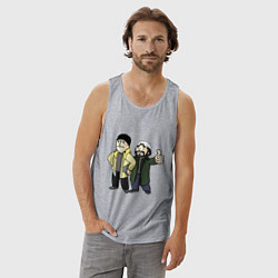 Майка мужская хлопок Vault Jay and silent Bob, цвет: меланж — фото 2