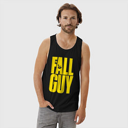 Майка мужская хлопок The fall guy logo, цвет: черный — фото 2