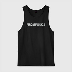 Майка мужская хлопок Frostpunk 2 logo, цвет: черный