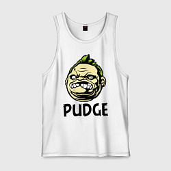 Майка мужская хлопок Pudge Face, цвет: белый