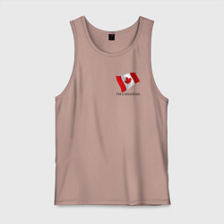 Майка мужская хлопок Im Canadian - motto, цвет: пыльно-розовый