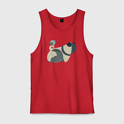 Майка мужская хлопок Милые друзья, цвет: красный