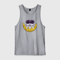 Майка мужская хлопок Космонавты на Луне, цвет: меланж