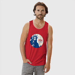Майка мужская хлопок Liberty USA, цвет: красный — фото 2