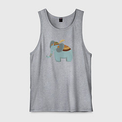 Майка мужская хлопок Cute elephant, цвет: меланж