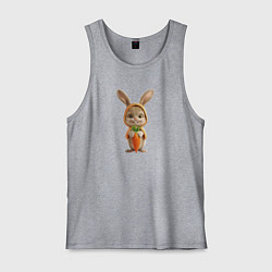 Мужская майка Веселый заяц - кролик с морковкой