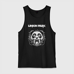 Майка мужская хлопок Linkin Park rock panda, цвет: черный