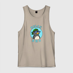 Майка мужская хлопок Penguin, цвет: миндальный