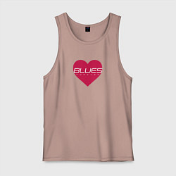 Майка мужская хлопок Блюз любовь навсегда, цвет: пыльно-розовый