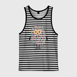 Майка мужская хлопок Милая сова, цвет: черная тельняшка