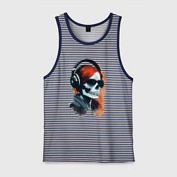 Мужская майка Grunge redhead girl skull