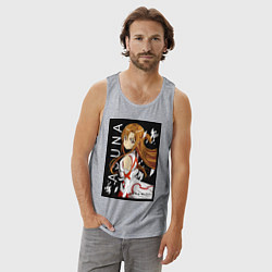 Майка мужская хлопок Асуна Юки мечник, цвет: меланж — фото 2