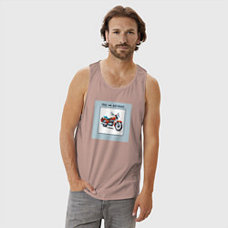 Майка мужская хлопок Нас не догонят, цвет: пыльно-розовый — фото 2