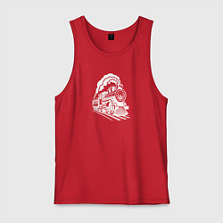 Мужская майка Иллюстрация парового локомотива