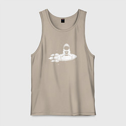 Мужская майка Космонавт сидит на ракете