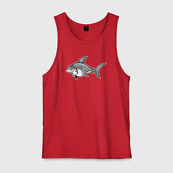 Майка мужская хлопок Хитрая акула, цвет: красный