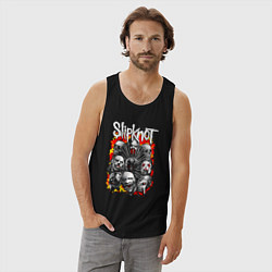 Майка мужская хлопок Slipknot rock band, цвет: черный — фото 2
