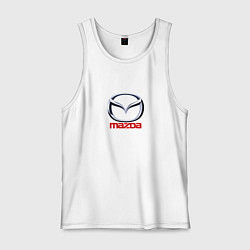 Майка мужская хлопок Mazda logo, цвет: белый