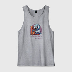 Мужская майка Голубь играет на арфе и поет