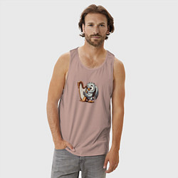 Майка мужская хлопок Гарпия играет на арфе и поет, цвет: пыльно-розовый — фото 2