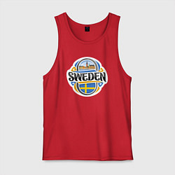 Майка мужская хлопок Sweden, цвет: красный