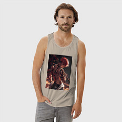 Майка мужская хлопок Магическая битва Сукуна Рёмэн демон, цвет: миндальный — фото 2