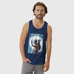 Майка мужская хлопок I will destroy you - halloween, цвет: тёмно-синий — фото 2