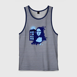 Мужская майка Тардис и Джоконда