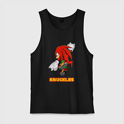 Майка мужская хлопок Knuckles ехидна из соника, цвет: черный